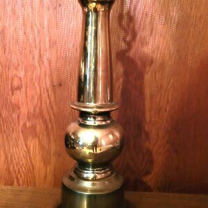 1968 26” Brass Candlestick Table Lamp | USA Made | Hollywood Regency